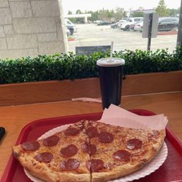 2 Pepperoni slices with a drink 2 Pepperoni slices with a drink