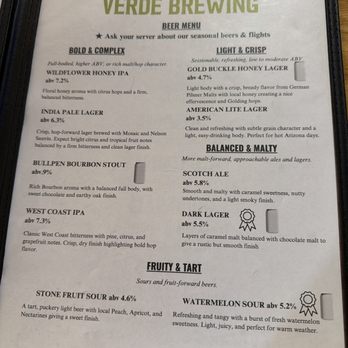 Verde Brewing Company - Beer menu - Breweries Near Me - Camp Verde, Arizona