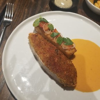S.K.Y. - Onion Crusted Salmon - New American Near Me - Chicago, Illinois S.K.Y. - Onion Crusted Salmon - New American Near Me - Chicago, Illinois