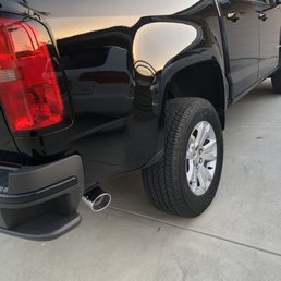 In this photo he installed a Flo Master and chrome tip to the exhaust pipe.