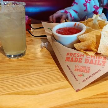 Chili's - Chips & Salsa, regular margarita on the rocks - Tex-Mex Near Me - Tracy, California