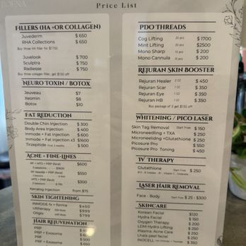 Roena Medspa - Price list - Medical Spas Near Me - Cerritos, California Roena Medspa - Price list - Medical Spas Near Me - Cerritos, California