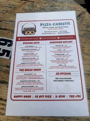 Menu photo 2 Pizza Cassette San Diego, CA Menu photo 2 Pizza Cassette San Diego, CA