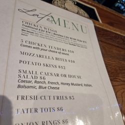 McCarthy's Downtown - LATE night menu offered before 9:30p but not everything on it available!