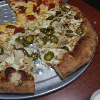 Pizza Plus - Tried s ok me new flavors and once again not disappointed. Great pizza. White sauce, jalapenos, and chicken. - Pizza Near Me - Waterford, California