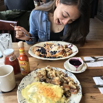 The Birch Door Cafe - The blueberry lemon cobbler French toast for my girlfriend and the eggs Nicole for me. - Breakfast & Brunch Near Me - Bellingham, Washington The Birch Door Cafe - The blueberry lemon cobbler French toast for my girlfriend and the eggs Nicole for me. - Breakfast & Brunch Near Me - Bellingham, Washington