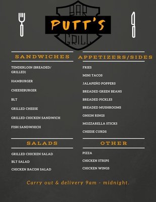 Menu photo 1 Putts Bar and Grill Rochester, IN Menu photo 1 Putts Bar and Grill Rochester, IN