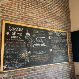 Chalkboard with shakes and specials Chalkboard with shakes and specials