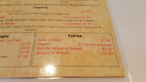 Menu photo 4 De Afghanan Tracy, CA