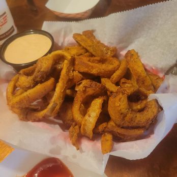 Hickory House Ribs & Steaks - Med Onion rings - Barbeque Near Me - Parker, Colorado Hickory House Ribs & Steaks - Med Onion rings - Barbeque Near Me - Parker, Colorado