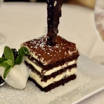 Vintner Grill - Tiramisu with chocolate genoise, mascarpone cream, and chocolate biscotti - New American Near Me - Las Vegas, Nevada Vintner Grill - Tiramisu with chocolate genoise, mascarpone cream, and chocolate biscotti - New American Near Me - Las Vegas, Nevada