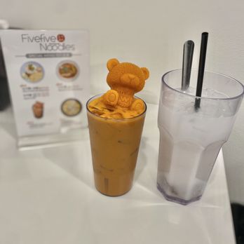 Fivefive Noodles - Thai ice bear milk tea and salted ume with sparkling soda - Noodles Near Me - Arcadia, California Fivefive Noodles - Thai ice bear milk tea and salted ume with sparkling soda - Noodles Near Me - Arcadia, California