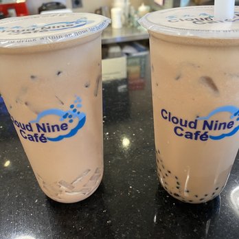 Cloud Nine Cafe Hawaii - Strawberry Milk Tea. One with boba and the other with lychee jelly. So good! - Desserts Near Me - Honolulu, Hawaii