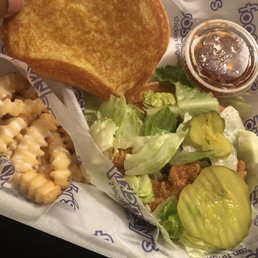 a plate of food and a sandwich