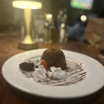 Napoli 3 - a chocolate dessert on a white plate - Wine Bars Near Me - St Charles, Missouri