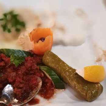 Cafe Istanbul - Appetizer Platter, we included Humus, Grape Leaves, Spicy and Haydari. It didn't disappoint! - Turkish Near Me - Plano, Texas