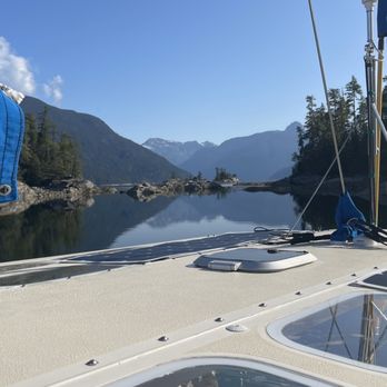 Stowaway Adventures - A view from atop the custom bimini - Boat Charters Near Me - Comox, British Columbia