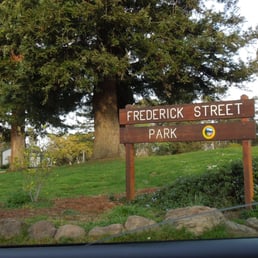 Frederick Street Park sign. Park is almost at the end of Frederick Street. Frederick Street Park sign. Park is almost at the end of Frederick Street.