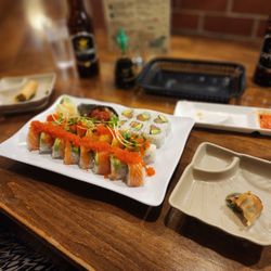 Takahashi Restaurant - Salmon, tuna, and yellow fish rolls made to order without dairy.