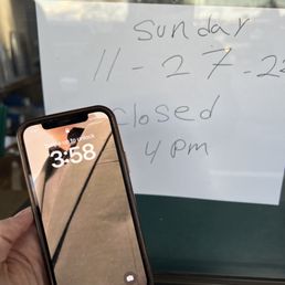 Says it's open until 7 everywhere else, never been here before. Says it's open until 7 everywhere else, never been here before.