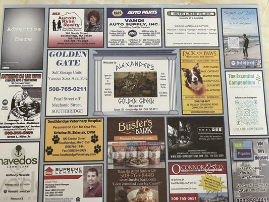 Menu photo 1 Alexander's Golden Greek Southbridge, MA