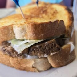 Berry's Pie Pantry Restaurant - Side view of the meatloaf sandwich.