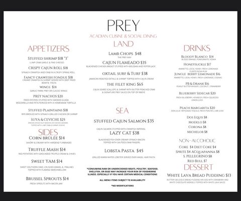 Menu photo 3 Prey Houston, TX