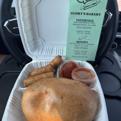 Glory's Bakery - Pepperoni (roll) & lumpia (4) combo $8 (instagram: @issa.cheatday) Rating: pepperoni roll is 5/5 & lumpia is best I've had
