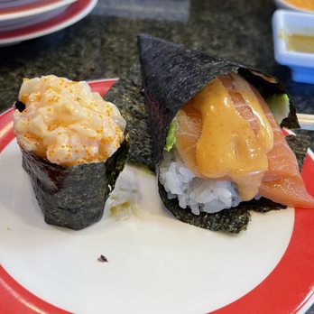 Sushi Hana - Spicy salmon handroll and creamy scallop - Sushi Bars Near Me - Beaverton, Oregon Sushi Hana - Spicy salmon handroll and creamy scallop - Sushi Bars Near Me - Beaverton, Oregon