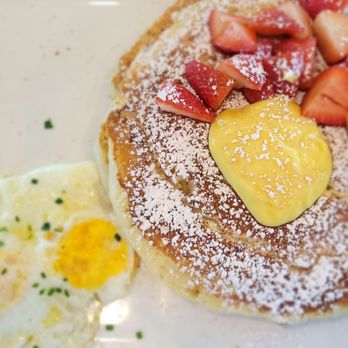 First Watch - Lemon Ricotta Pancakes with an added side of over-medium eggs. - Breakfast & Brunch Near Me - Topeka, Kansas