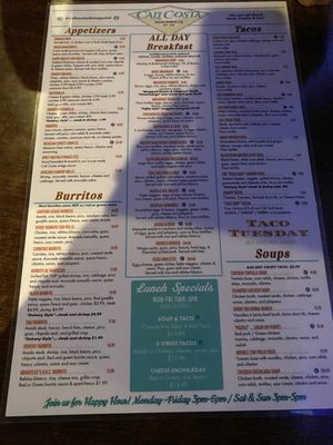 Menu photo 7 Cali Costa Dana Point, CA