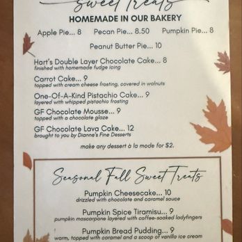 Hart's Turkey Farm Restaurant - 10.24.26 dessert menu - American Near Me - Meredith, New Hampshire Hart's Turkey Farm Restaurant - 10.24.26 dessert menu - American Near Me - Meredith, New Hampshire