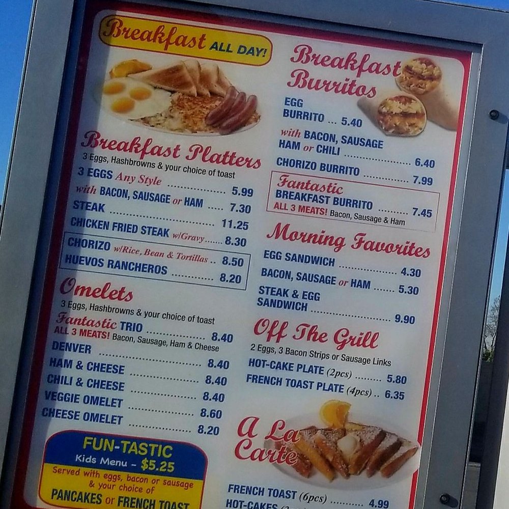 Fantastic Cafe - Breakfast menu w/latest prices as of Jan 2021 - Cafes Near Me - Westminster, California
