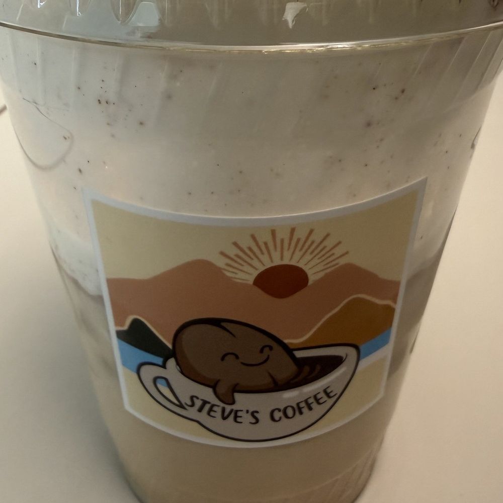 Steve's Coffee - Spanish Latte with 1/2 Sweet Cold Foam - Coffee & Tea Near Me - Rancho Cucamonga, California Steve's Coffee - Spanish Latte with 1/2 Sweet Cold Foam - Coffee & Tea Near Me - Rancho Cucamonga, California
