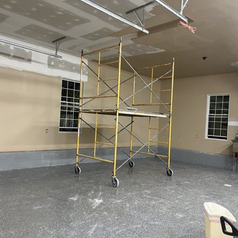 RM of Richmond - Scaffolding on wheels, two tiers shown. Shown in garage with 12ft ceilings. Great for drywall finishing and painting. - Machine & Tool Rental Near Me RM of Richmond - Scaffolding on wheels, two tiers shown. Shown in garage with 12ft ceilings. Great for drywall finishing and painting. - Machine & Tool Rental Near Me