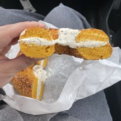 Broad Street Bagel - Egg everything with garlic herb cream cheese