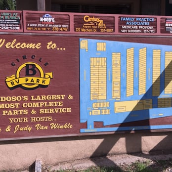 Circle B RV Park - Sign & Map - RV Parks Near Me - Ruidoso Downs, New Mexico