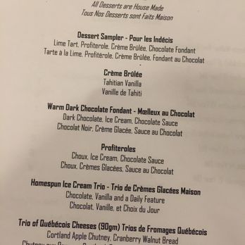Absinthe Cafe - Dessert menu! - Canadian (New) Near Me - Ottawa, Ontario