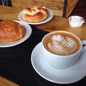 Corvus Coffee Roasters - Croissant, Pretzel Bagel and Mocha Latte - Coffee & Tea Near Me - Denver, Colorado