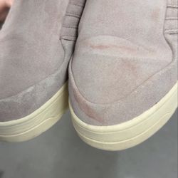 Royal King Dry Cleaners - After cleaning -- visible discoloration and pink/red streaks that were not present before.