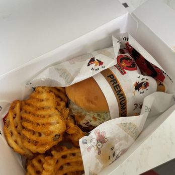 Hangry Joe’s Hot Chicken - Chicken Sando with waffle fries. - Chicken Shop Near Me - Ashland, Virginia Hangry Joe’s Hot Chicken - Chicken Sando with waffle fries. - Chicken Shop Near Me - Ashland, Virginia
