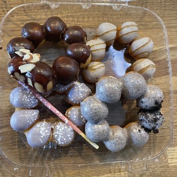 Mochi Ring Donut - Nutella, Brown Sugar Milk, Oreo, Taro (Clockwise, starting top left corner) - Donuts Near Me - Philadelphia, Pennsylvania Mochi Ring Donut - Nutella, Brown Sugar Milk, Oreo, Taro (Clockwise, starting top left corner) - Donuts Near Me - Philadelphia, Pennsylvania