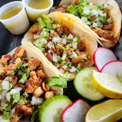 Wheaton Taco Truck - Beef taco, chicken taco, salsa verde