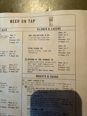Menu photo 1 Escape Brewing Company Trinity, FL