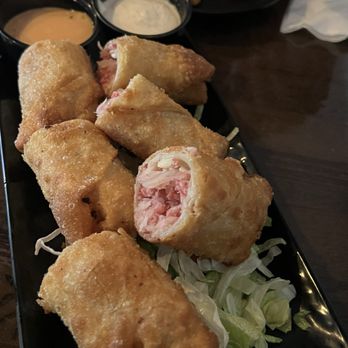 Backroads Burger & Bar - REUBEN ROLLS-so flavorful with the dipping sauce. - Burgers Near Me - Plainfield, Illinois Backroads Burger & Bar - REUBEN ROLLS-so flavorful with the dipping sauce. - Burgers Near Me - Plainfield, Illinois