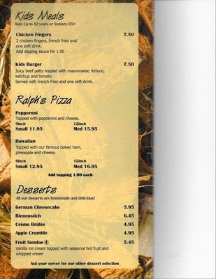 Menu photo 2 Ralph's German Restaurant & Cafe Winkler, MB
