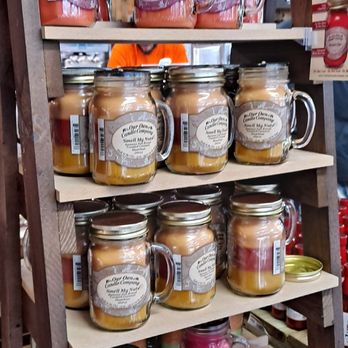 Georgia Peach World - Candles in quart jars with handles. - Specialty Food Near Me - Richmond Hill, Georgia Georgia Peach World - Candles in quart jars with handles. - Specialty Food Near Me - Richmond Hill, Georgia