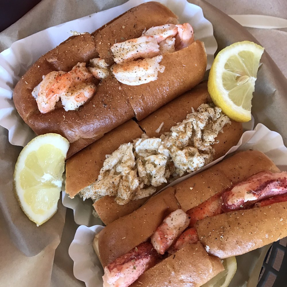 Lobster West - Maine feast: lobster roll, crab roll, and shrimp roll - Seafood Near Me - Encinitas, California Lobster West - Maine feast: lobster roll, crab roll, and shrimp roll - Seafood Near Me - Encinitas, California