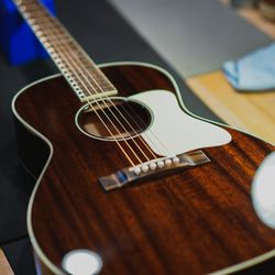 The Acoustic Shoppe - A new Bourgeois guitar on the repair bench.