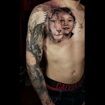 Inkstinct nyc - Healed sleeve and fresh portrait done by our resident artist @carlosguzmanart - Tattoo Near Me - Queens, New York